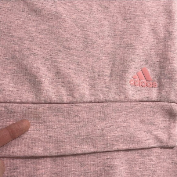 Adidas Pink Heathered Crewneck Sweatshirt with Thumbholes Size MEDIUM - Picture 9 of 9